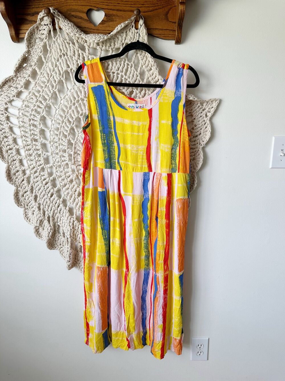 Jams World W334 Janice Striped Hawaiian Midi Dress Size XL